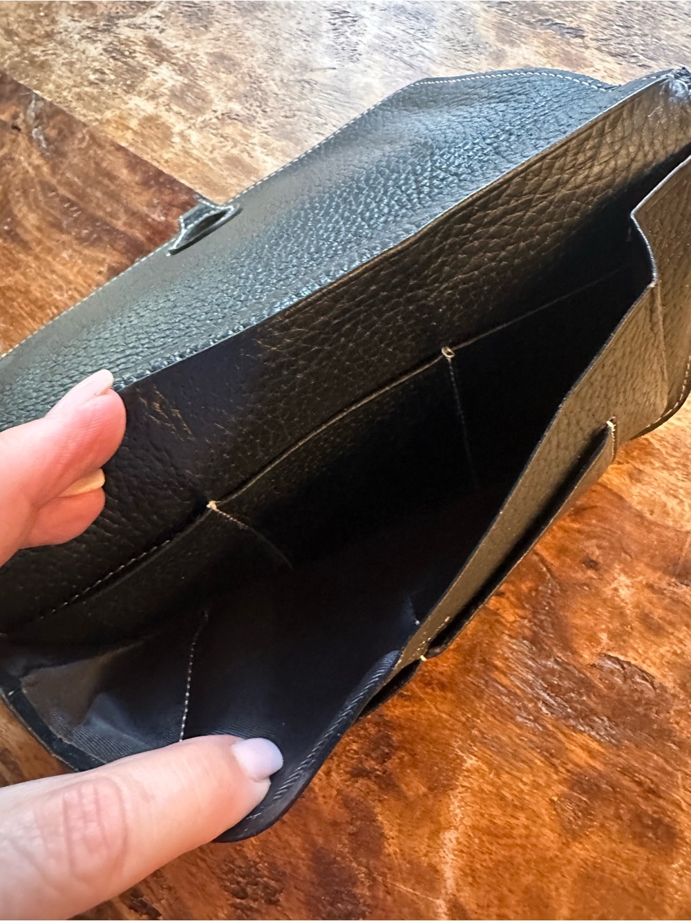 Hermes Black Pebbled Leather Wallet Clutch - Picture 6 of 10